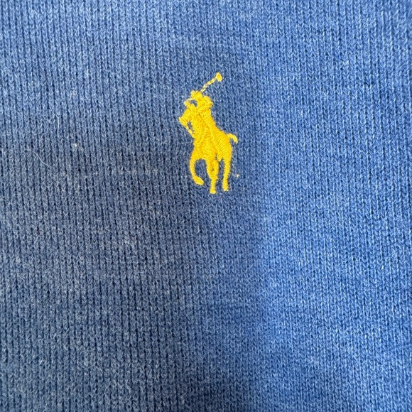 Polo Ralph Lauren Blue 1/4 Zip p 100% Cotton Sweater - Size: Large - Picture 3 of 6